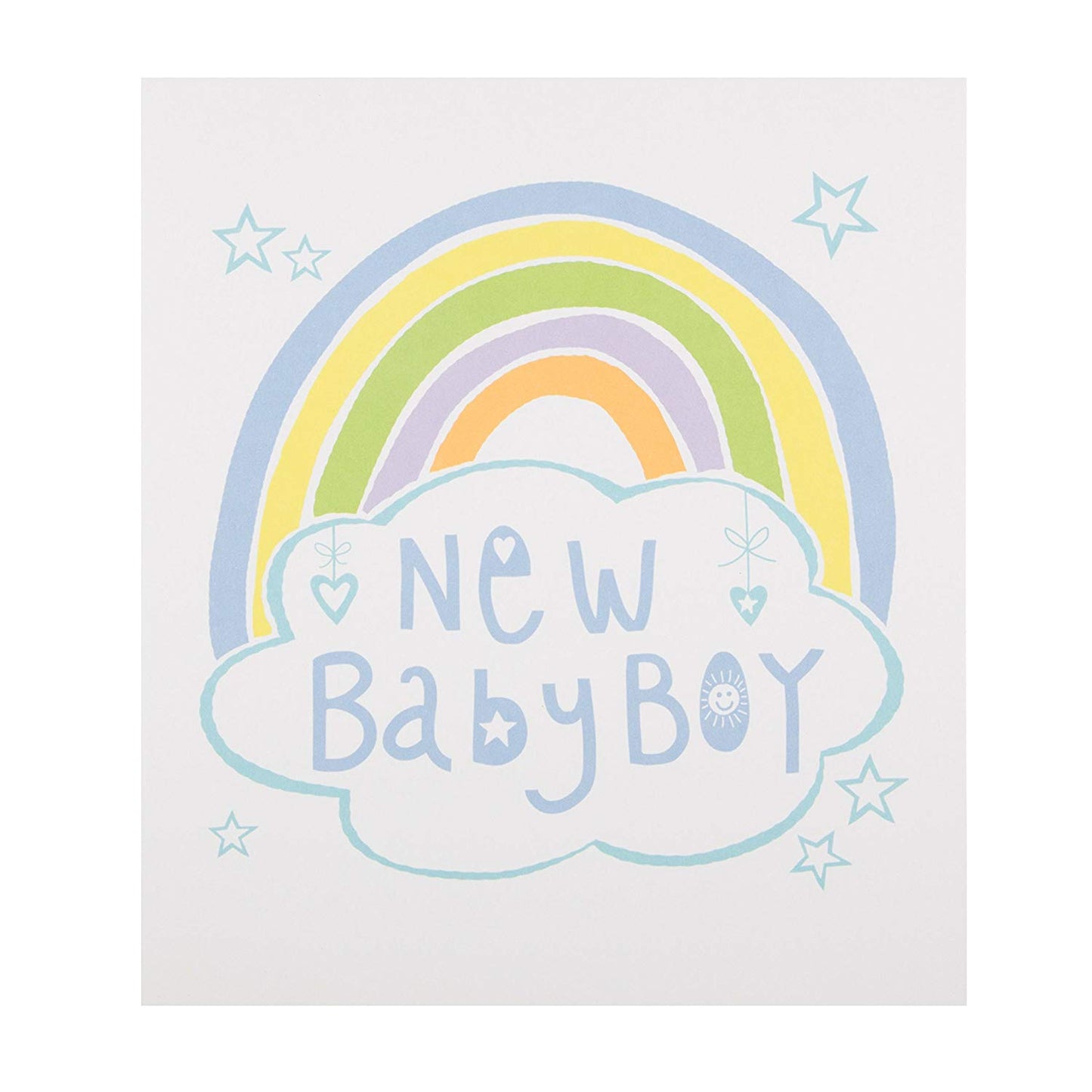 Rainbow "Congratulations" Baby Boy Card