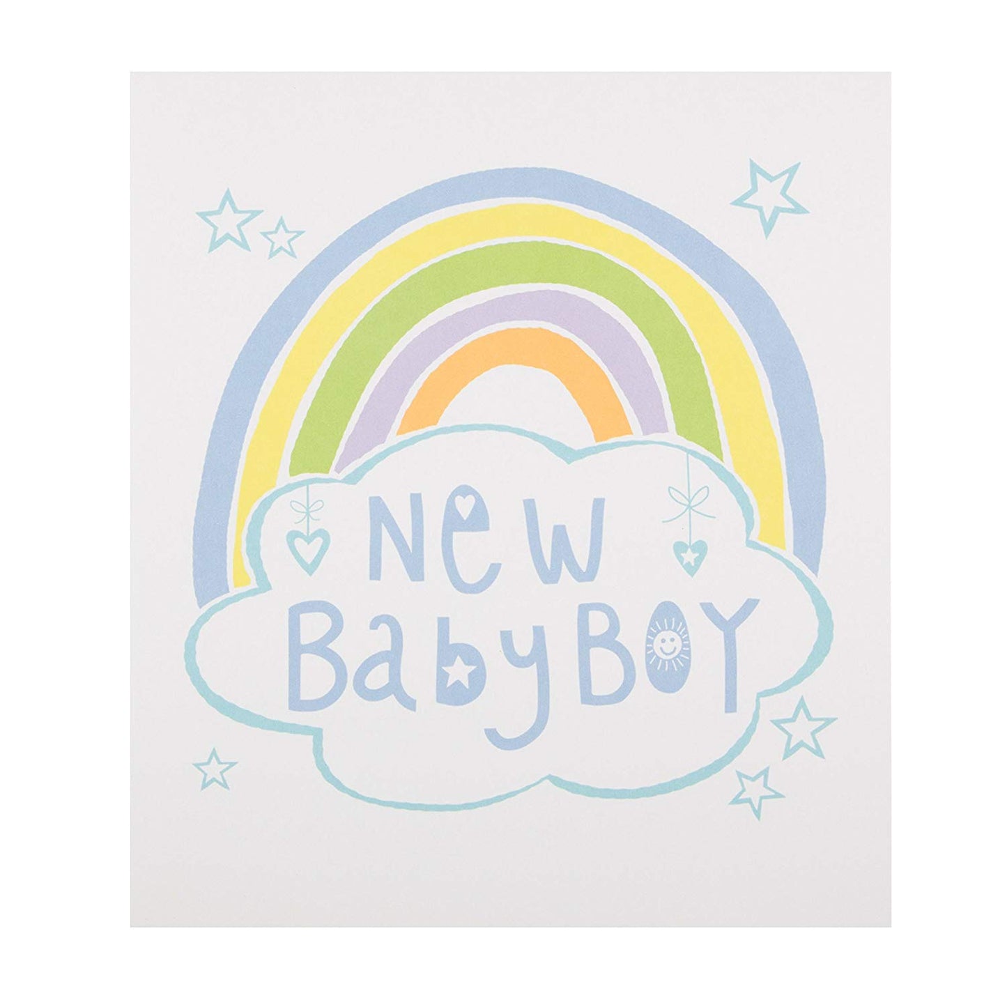 Rainbow "Congratulations" Baby Boy Card