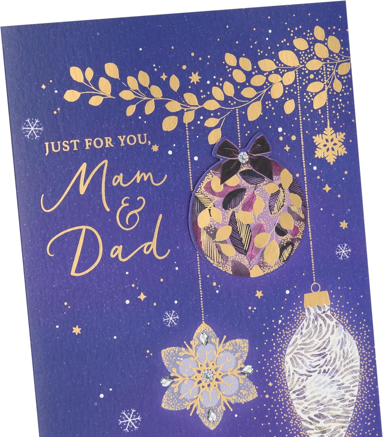 Baubles Design Mam & Dad Christmas Card