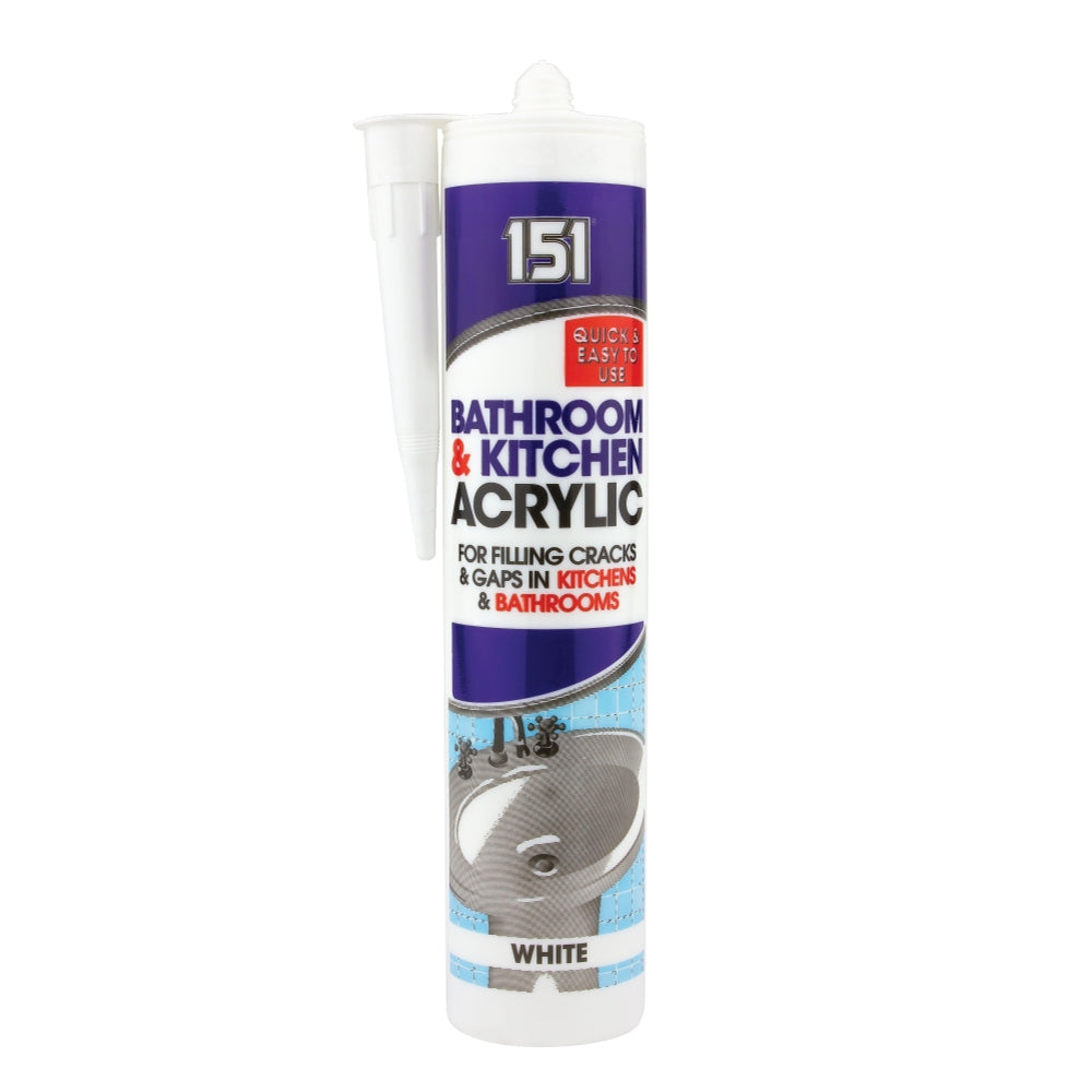 Bathroom and Kitchen White Acrylic Sealant 280ml