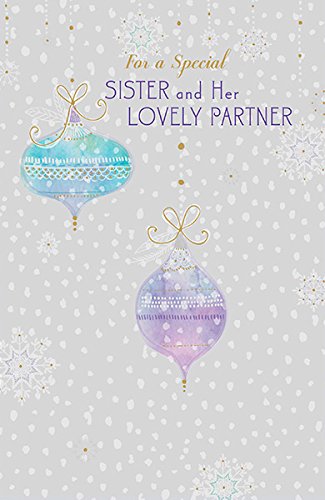 Sister & Lovely Partner Both Of You Luxury Christmas Greeting Card 