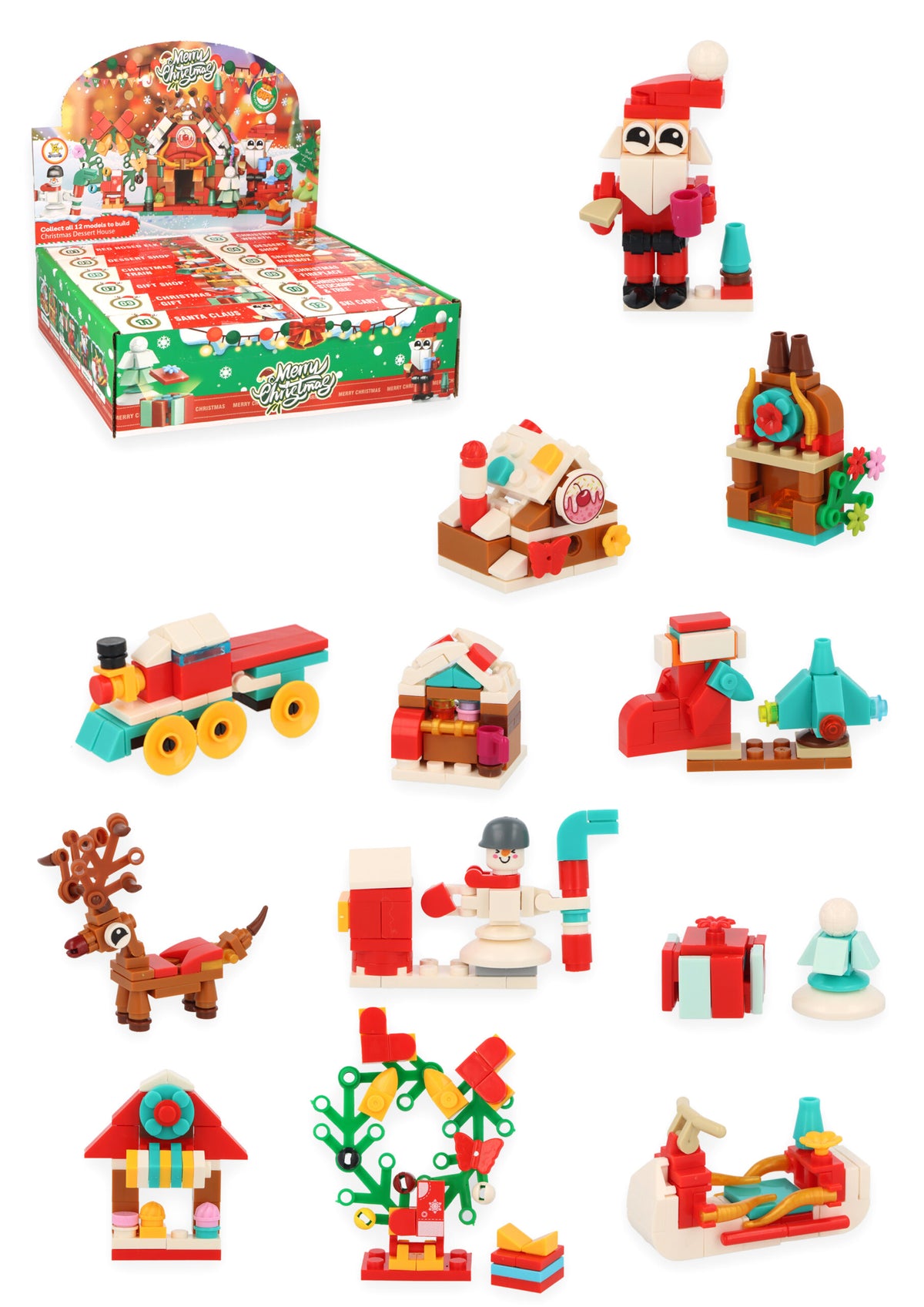 Single Christmas Lego Block Kit - Construction Toys Stocking Fillers Party Bag
