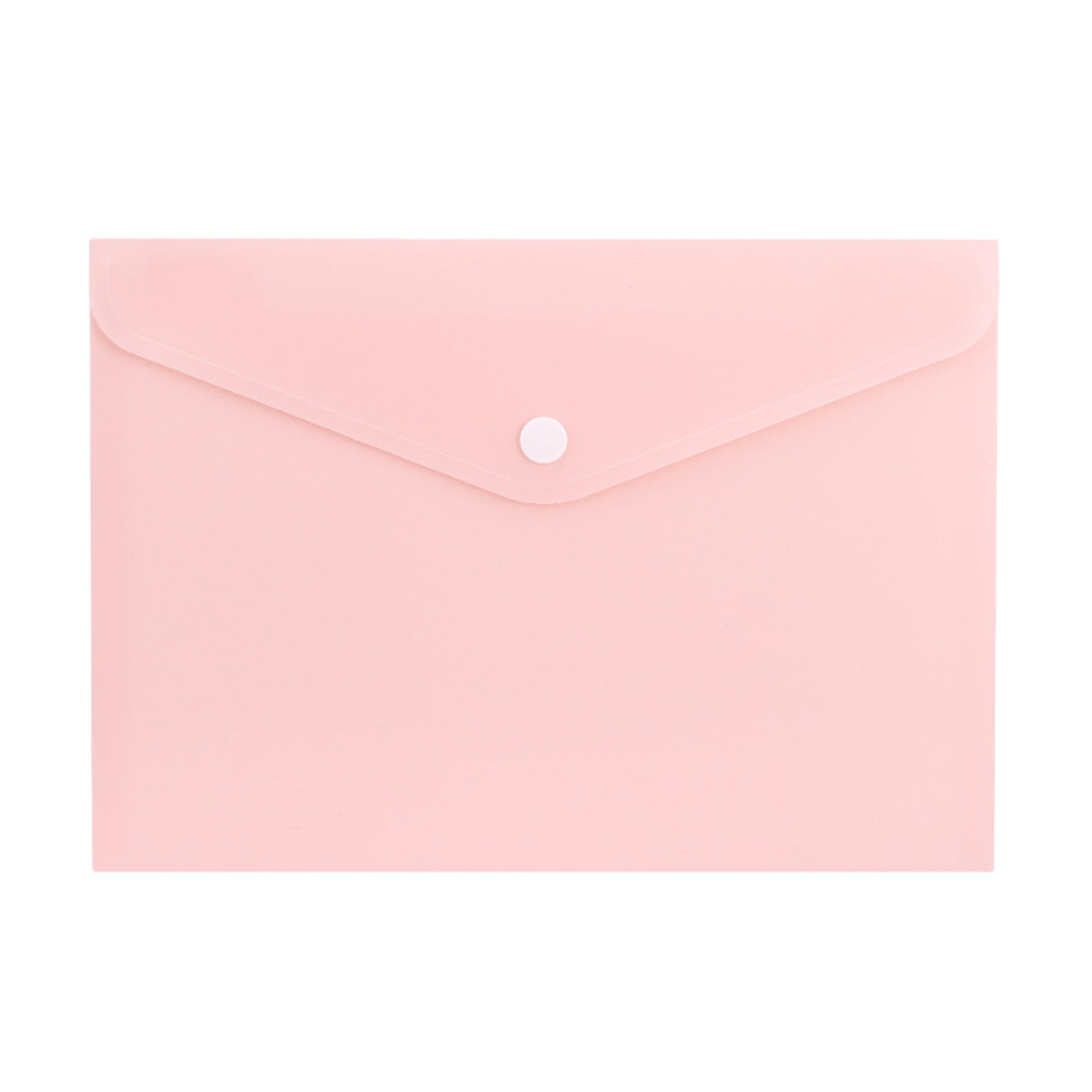 Pack of 24 A4 Light Pastel Pink Soft Touch Plastic Document Wallets with Button Closure