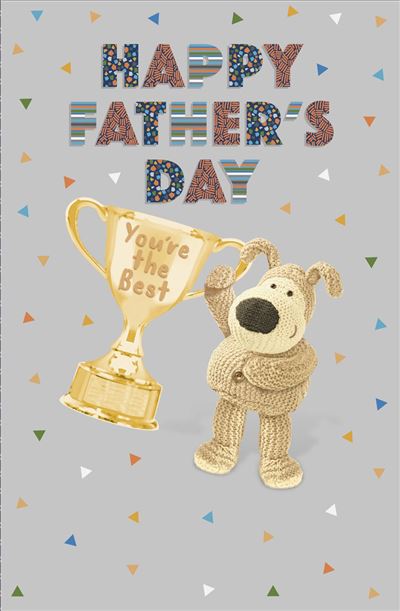 Boofle with Trophy Father's Day Card