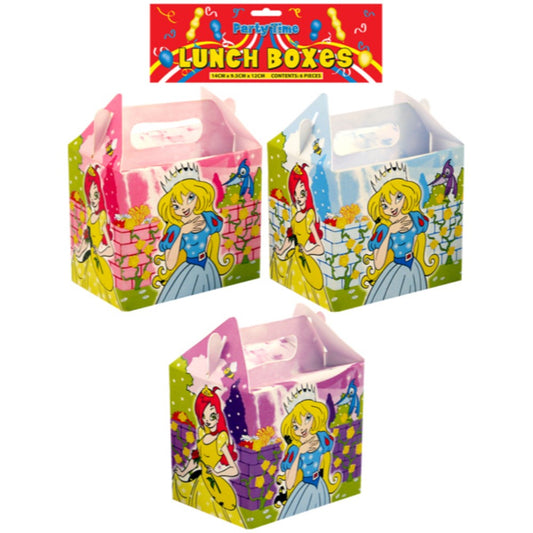 Pack of 6 Party Time Princess Lunch Boxes