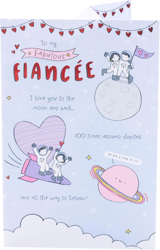 Cute Sketch Design Fiancée Valentine's Day Card 