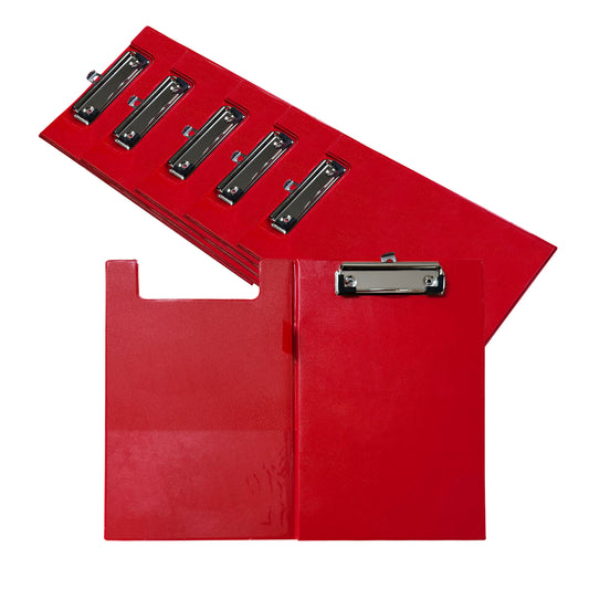 Pack of 6 A5 Red Foldover Clipboards