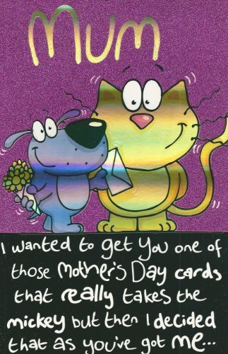 Mum on Mother's Day Humour Funny Cat & Dog Greeting Card