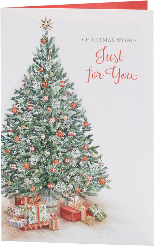 Tree Design Just For You Open Christmas Card