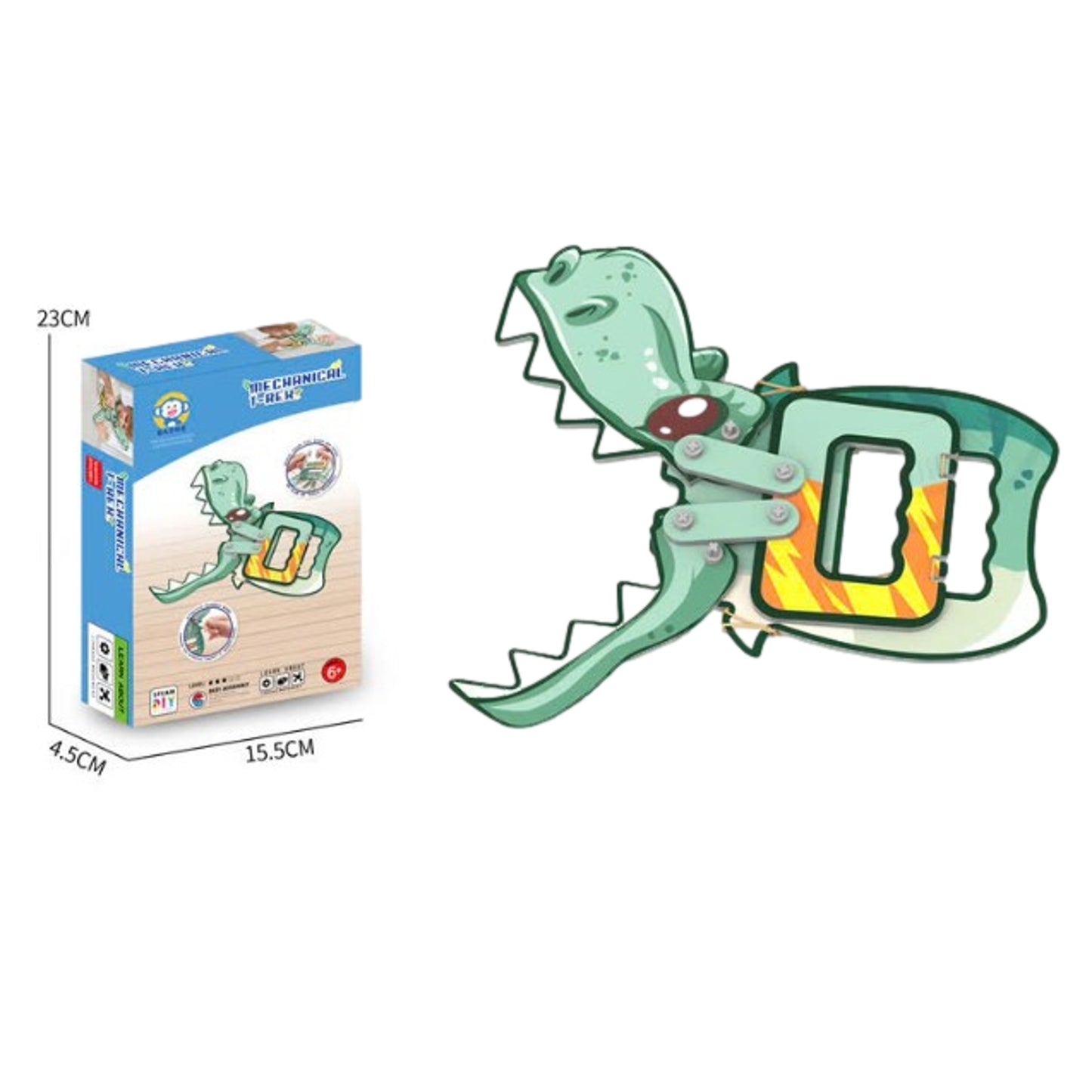 Mechanical T‑Reh Dino Engineering DIY Educational Stem Toy with Instruction Book