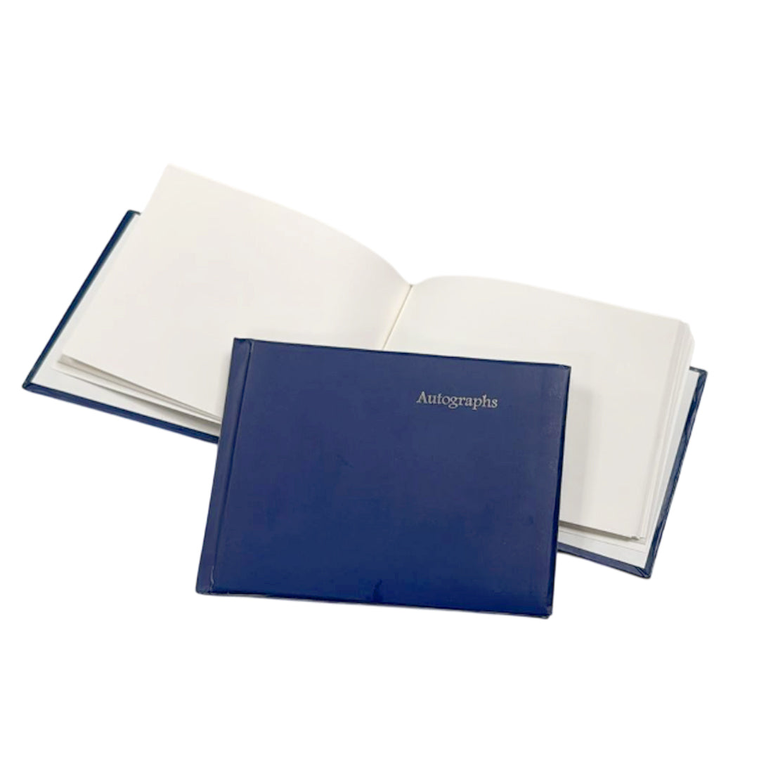 100 Pages Navy Blue Autograph Book – School Leavers Signature, End of Term Memory Book