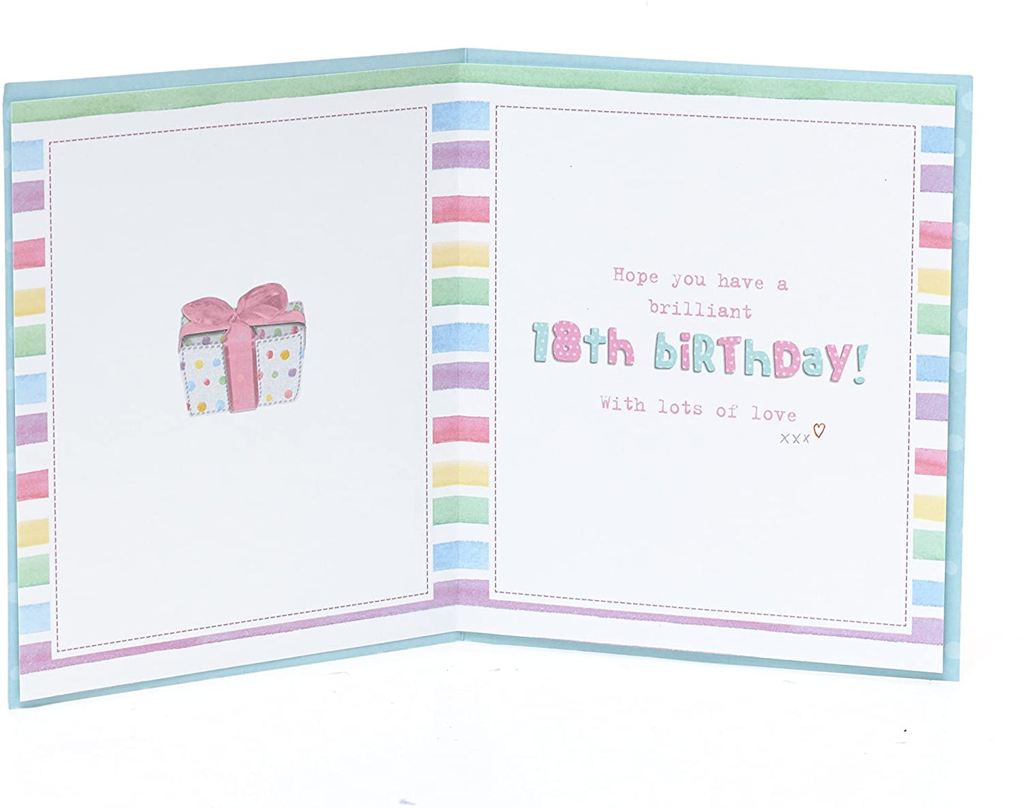 Colourful Stripes 18th Boofle Birthday Card For Him Or Her