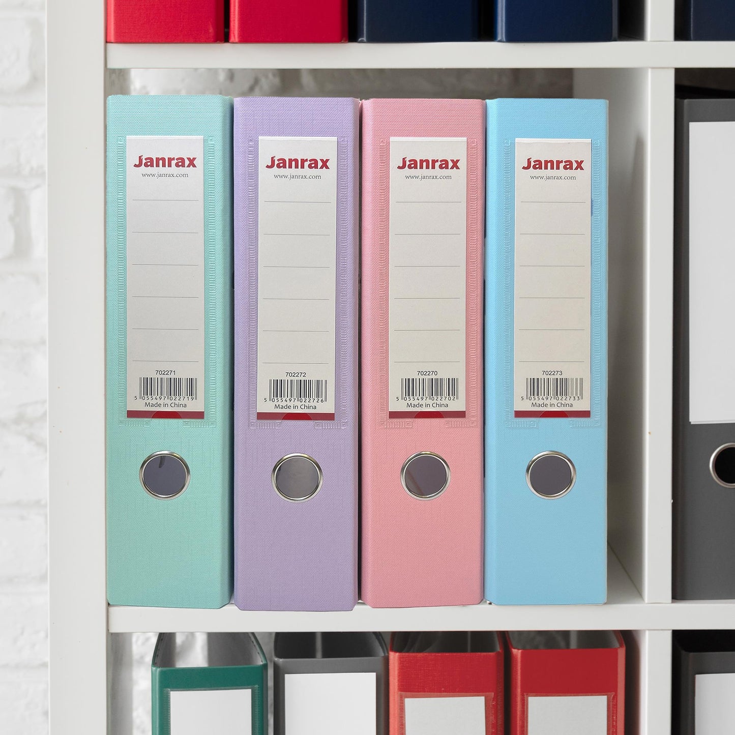 Pack of 10 A4 Pastel Pink Paperbacked Lever Arch Files by Janrax