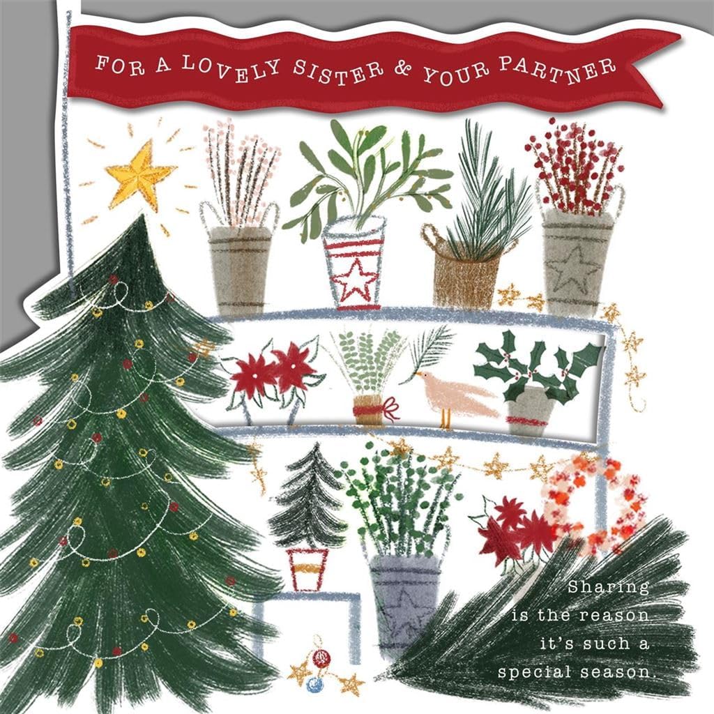 Festive Design for Sister and Partner Christmas Card