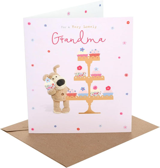 Boofle with a Big Cake Stand Grandma Birthday Card