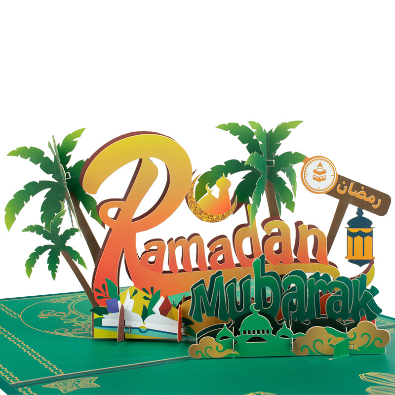 Lanterns of Blessing 3D Pop Up Mubarak Ramadan Card