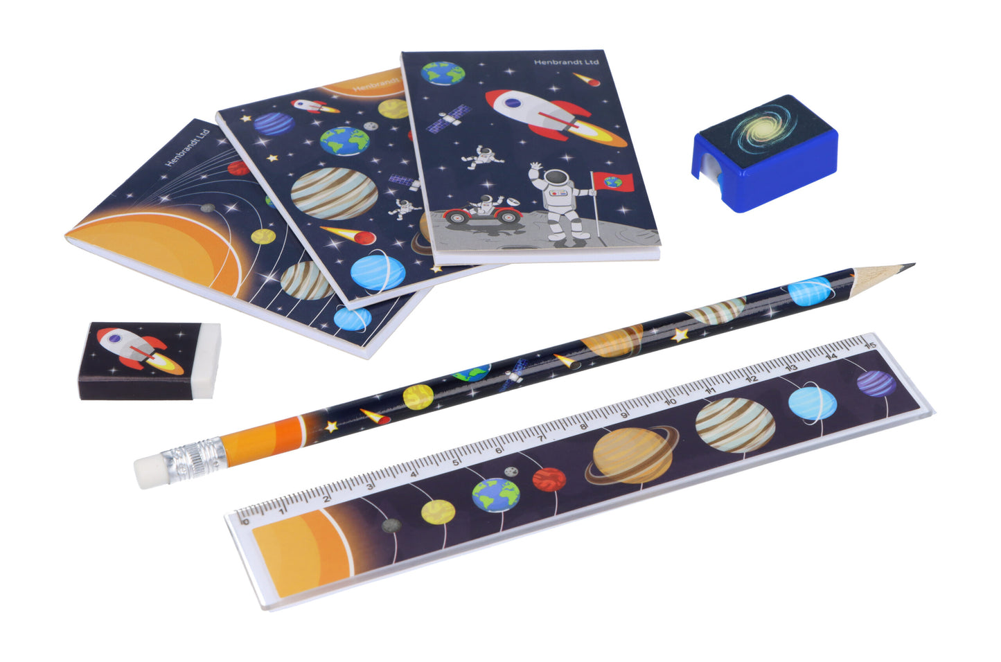 Pack of 24 Space Design 5 Piece Stationery Sets