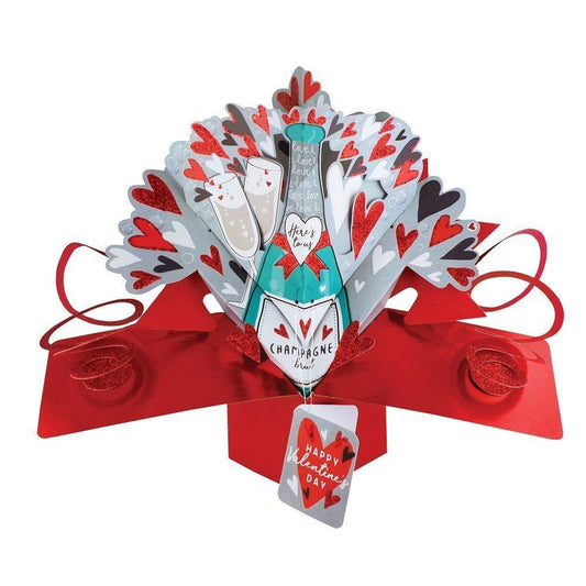 Here's To Us Pop-Up Valentine's Day Greeting Card 3D Pop Up Cards