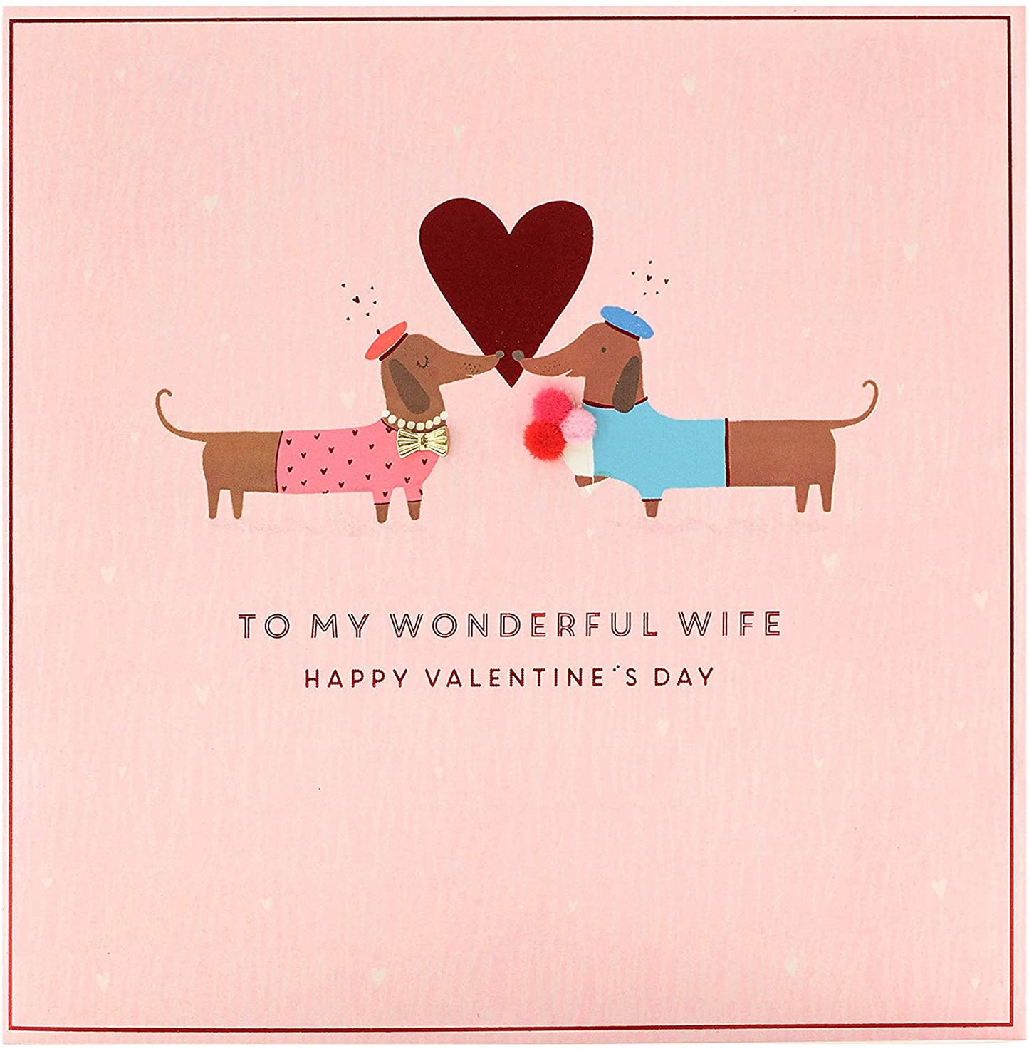 Wonderful Wife Sausage Dog Valentine's Day Card