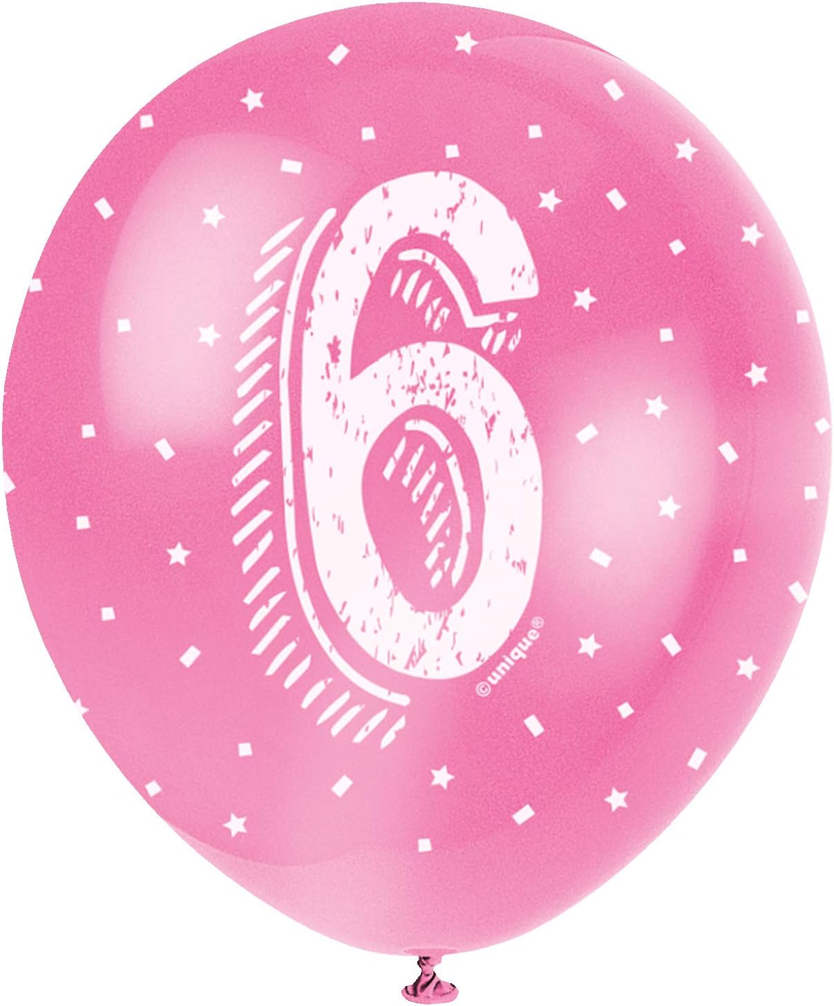 Pack of 5 Number 6 12" Latex Balloons
