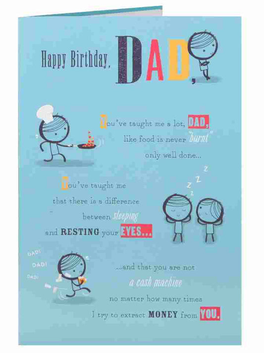 DAD Cheeky Wisdom Birthday Humour Greeting Card 