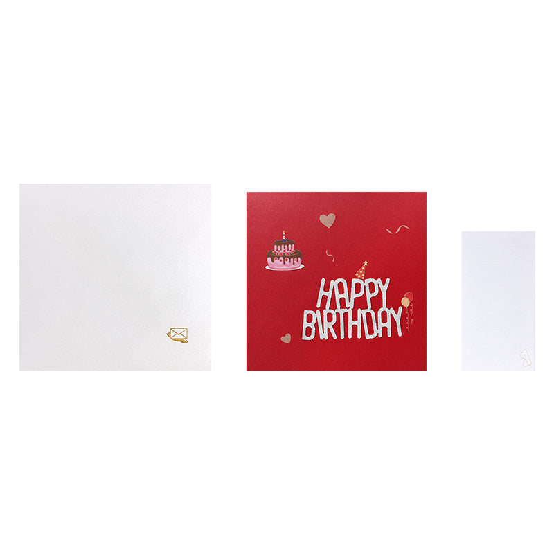 Chocolate Fruit Birthday Cake 3D Pop Up Greeting Card