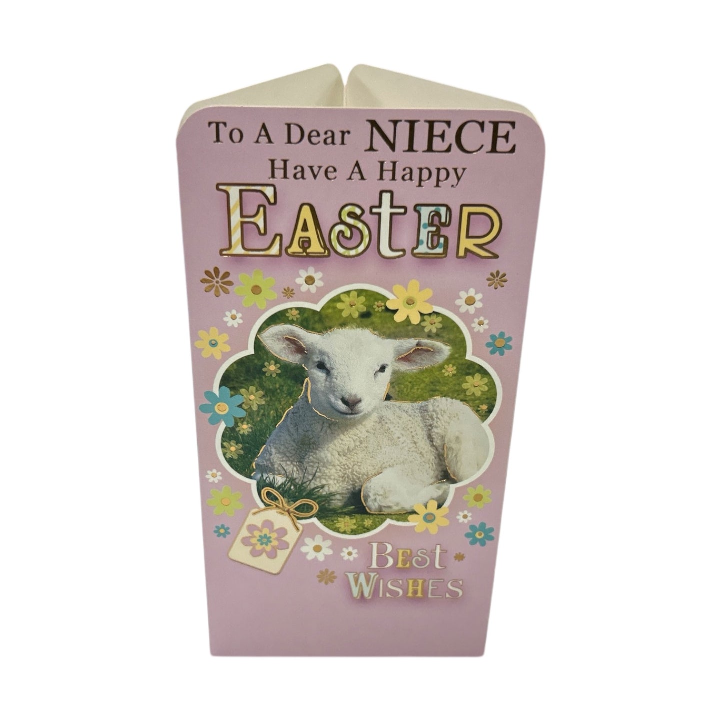 To A Dear Niece Cute Lamb Easter Money Wallet Card