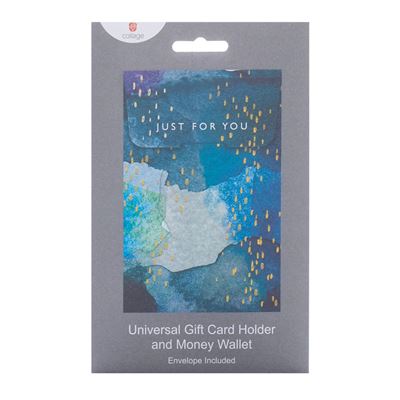Aqua Watercolour Multipack of 6 Money Wallets Gift Card