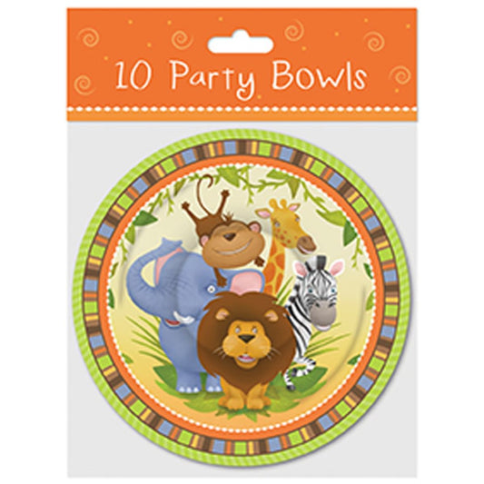 Pack of 10 Jungle Theme Birthday Party Bowls