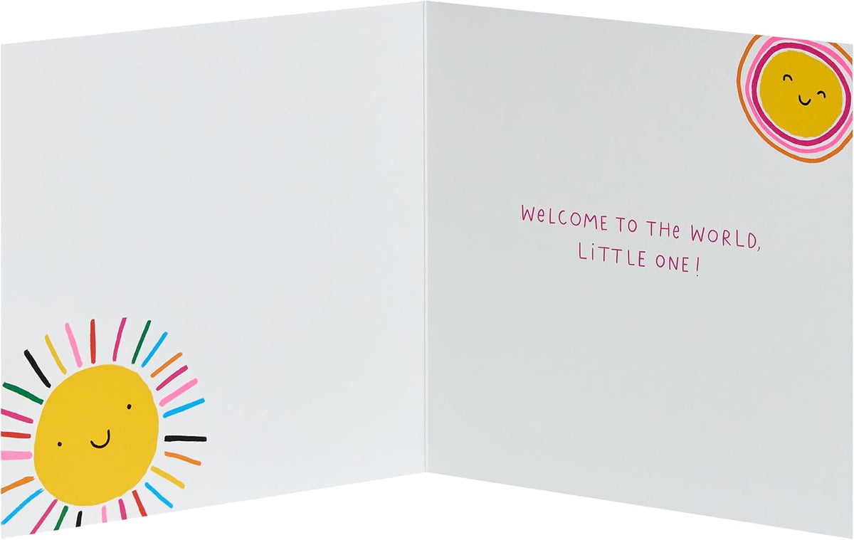 Bright Pink Design New Baby Girl Birth Congratulations Card