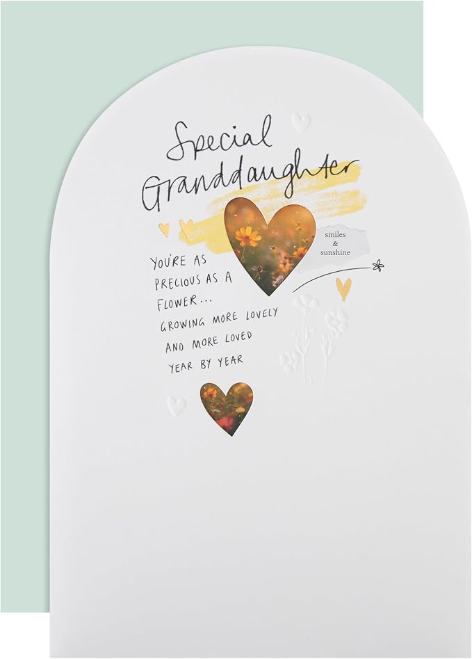 Floral Heartfelt Verse Granddaughter Birthday Card 