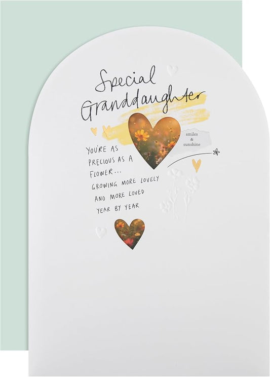 Floral Heartfelt Verse Granddaughter Birthday Card 
