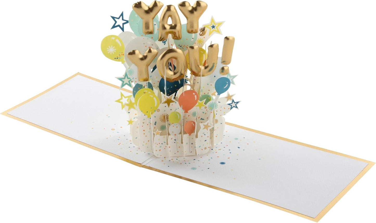 Paper Wonder 3D Pop-Up 'Yay You' Birthday Card Signature Collection 