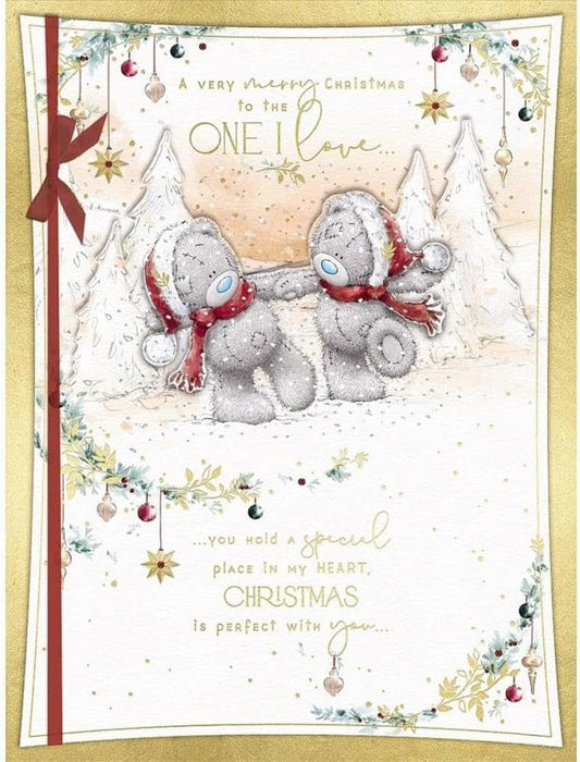 Bears Holding Paws One I Love Boxed Christmas Card