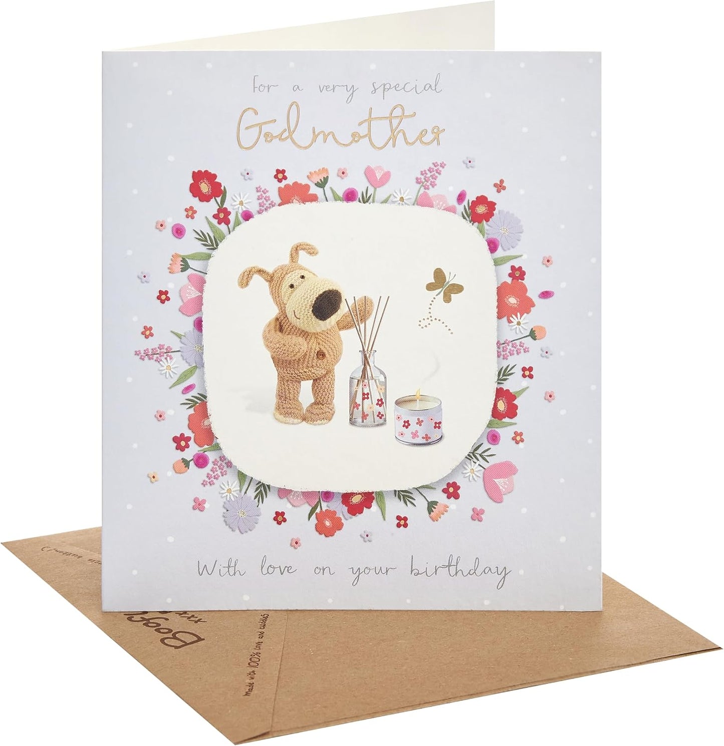 Boofle with Candle Godmother Birthday Card