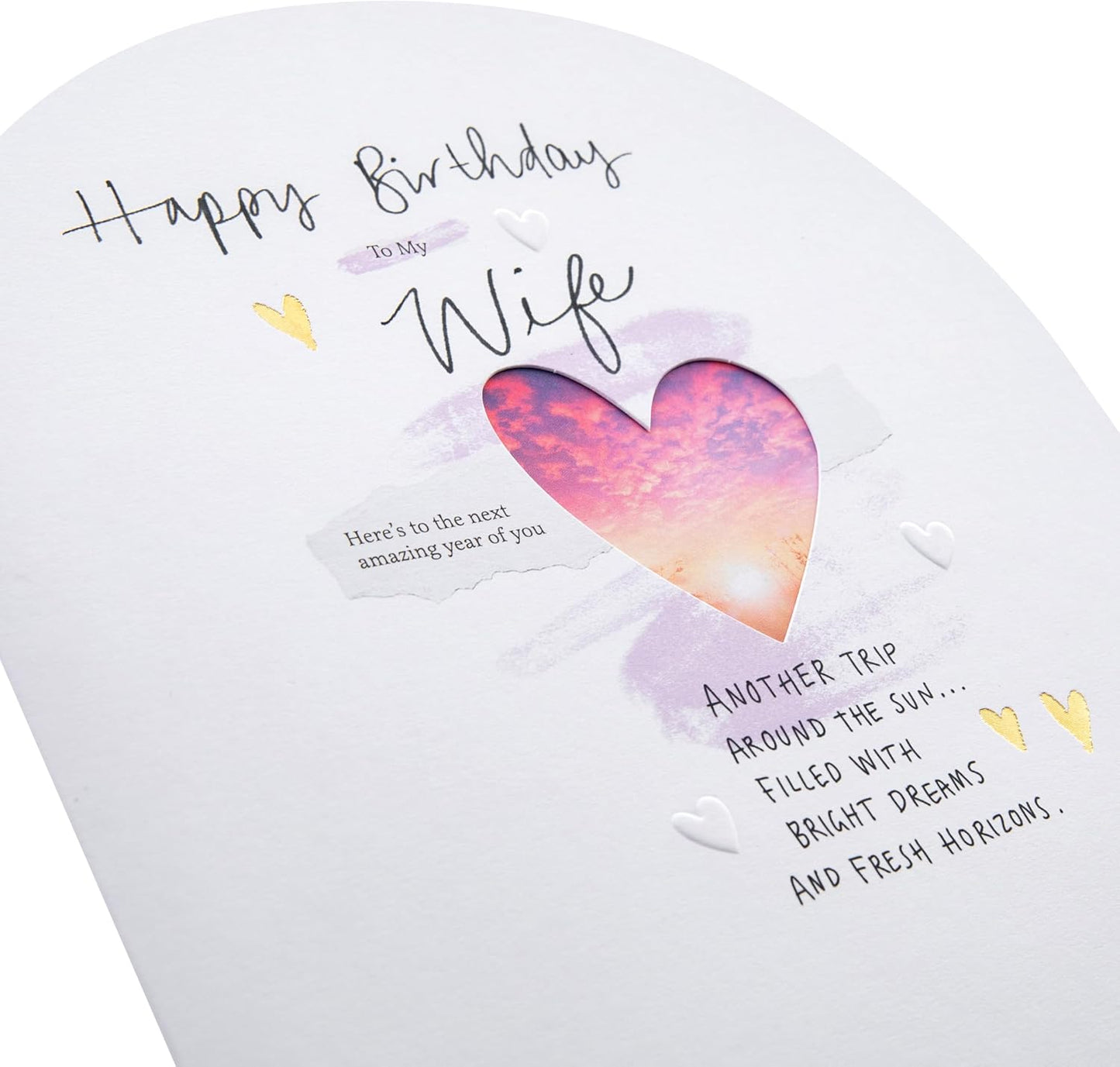 Heart Design Heartfelt Verse Wife Birthday Card