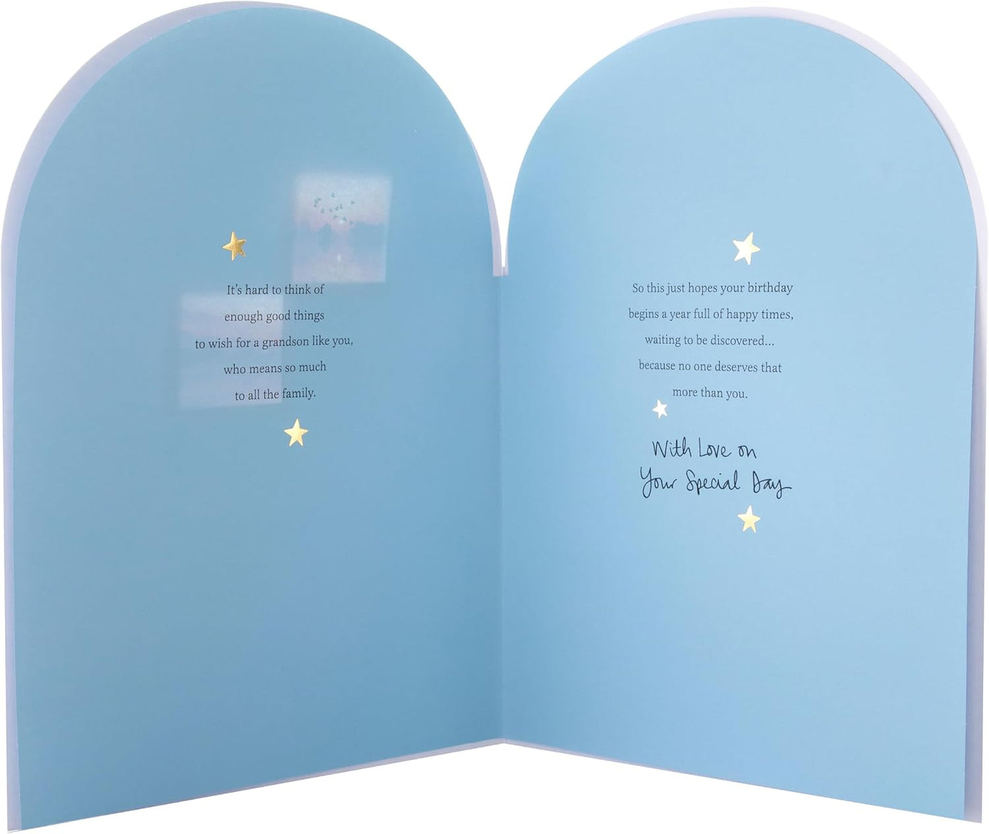 Heartfelt Verse Foil Stars Design Grandson Birthday Card