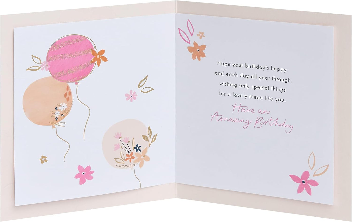 Hand Drawn Balloon Design Niece Birthday Card
