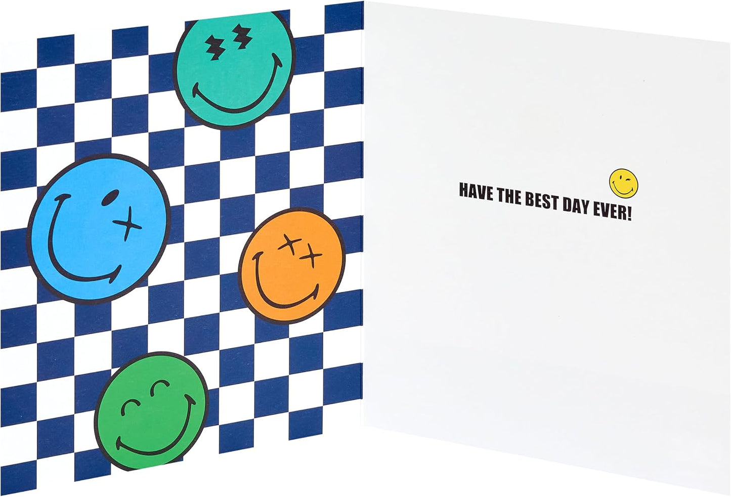 Smiley Checkerboard Design Grandson Birthday Card