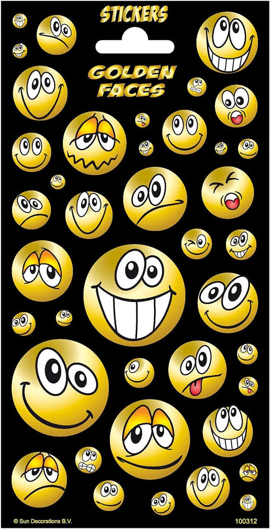 Golden Smiley Faces Children Stickers