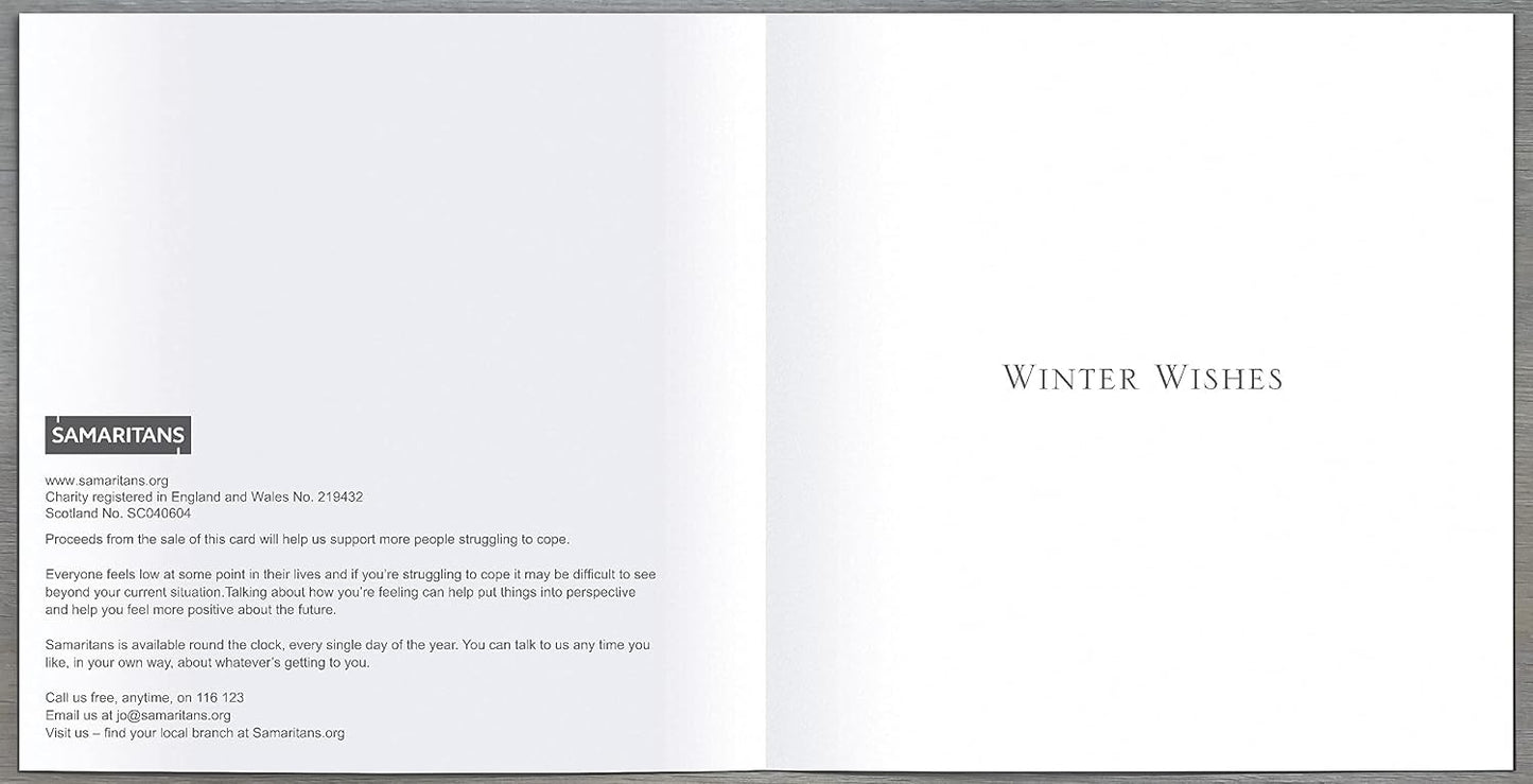 Pack of 8 Robin & Winter Wellies Samaritans Charity Christmas Cards