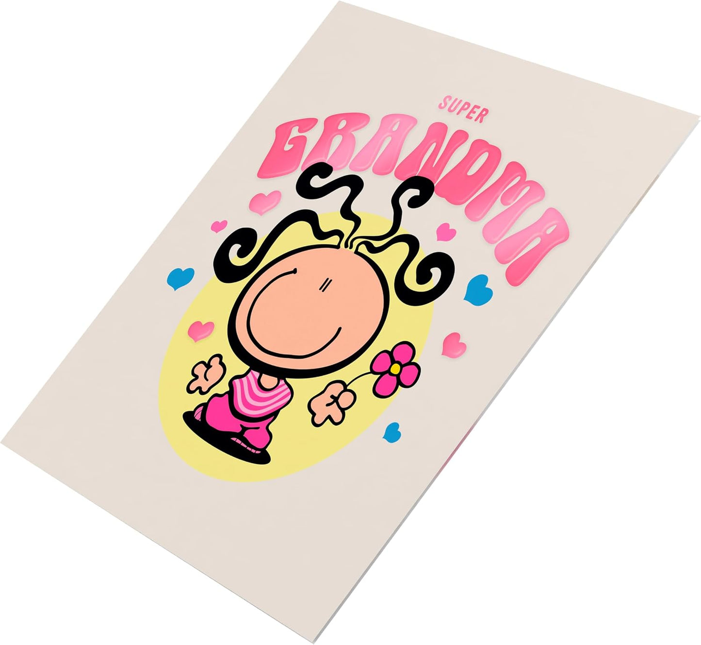 Woman With Flower Design Grandma Birthday Card