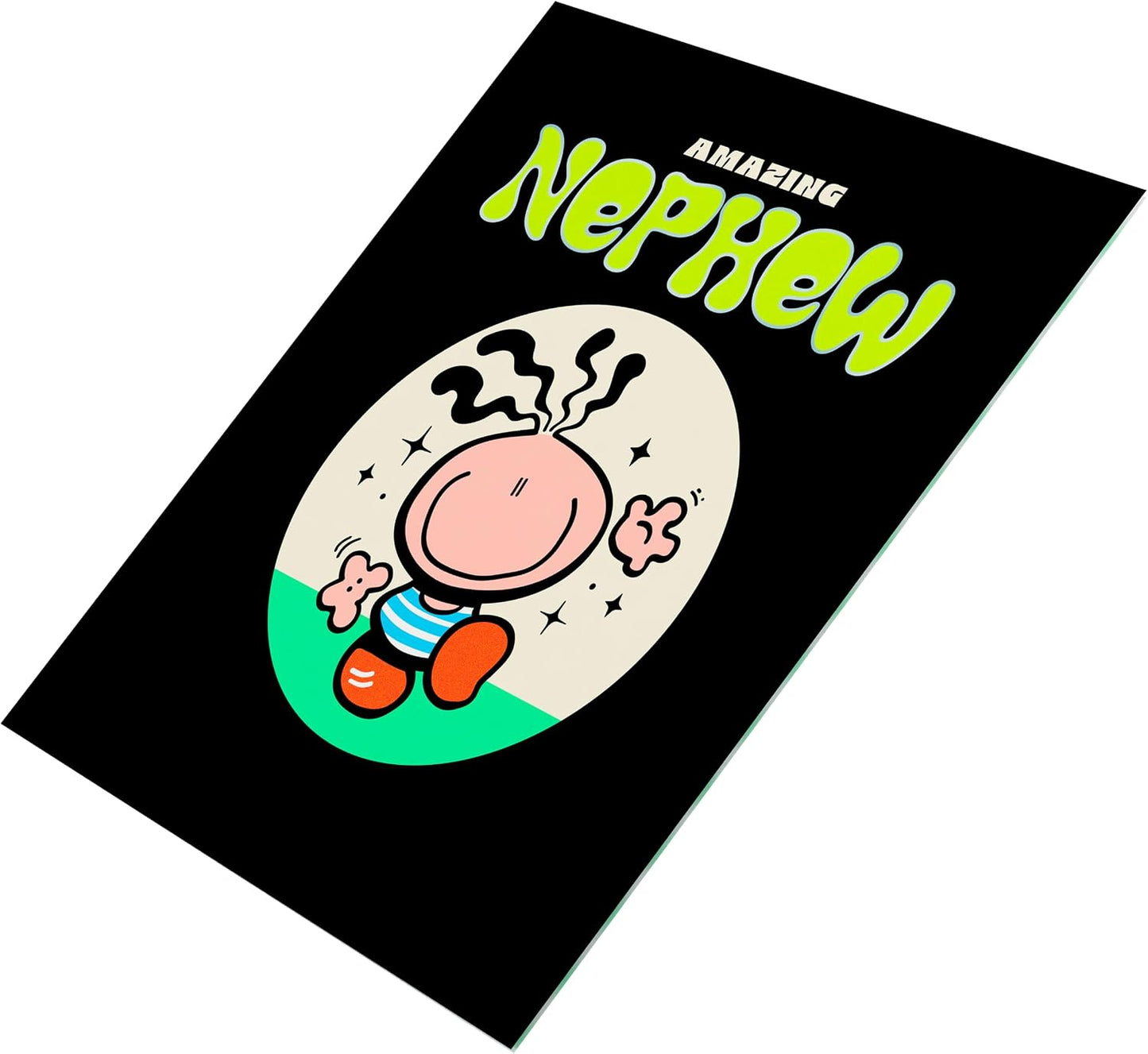 Character with Stripe Top Design Nephew Birthday Card