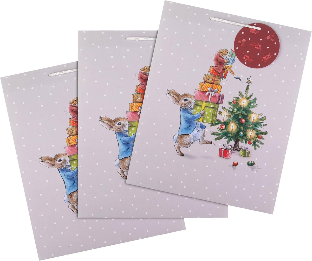 Peter Rabbit 3 Pack Large Christmas Gift Bag
