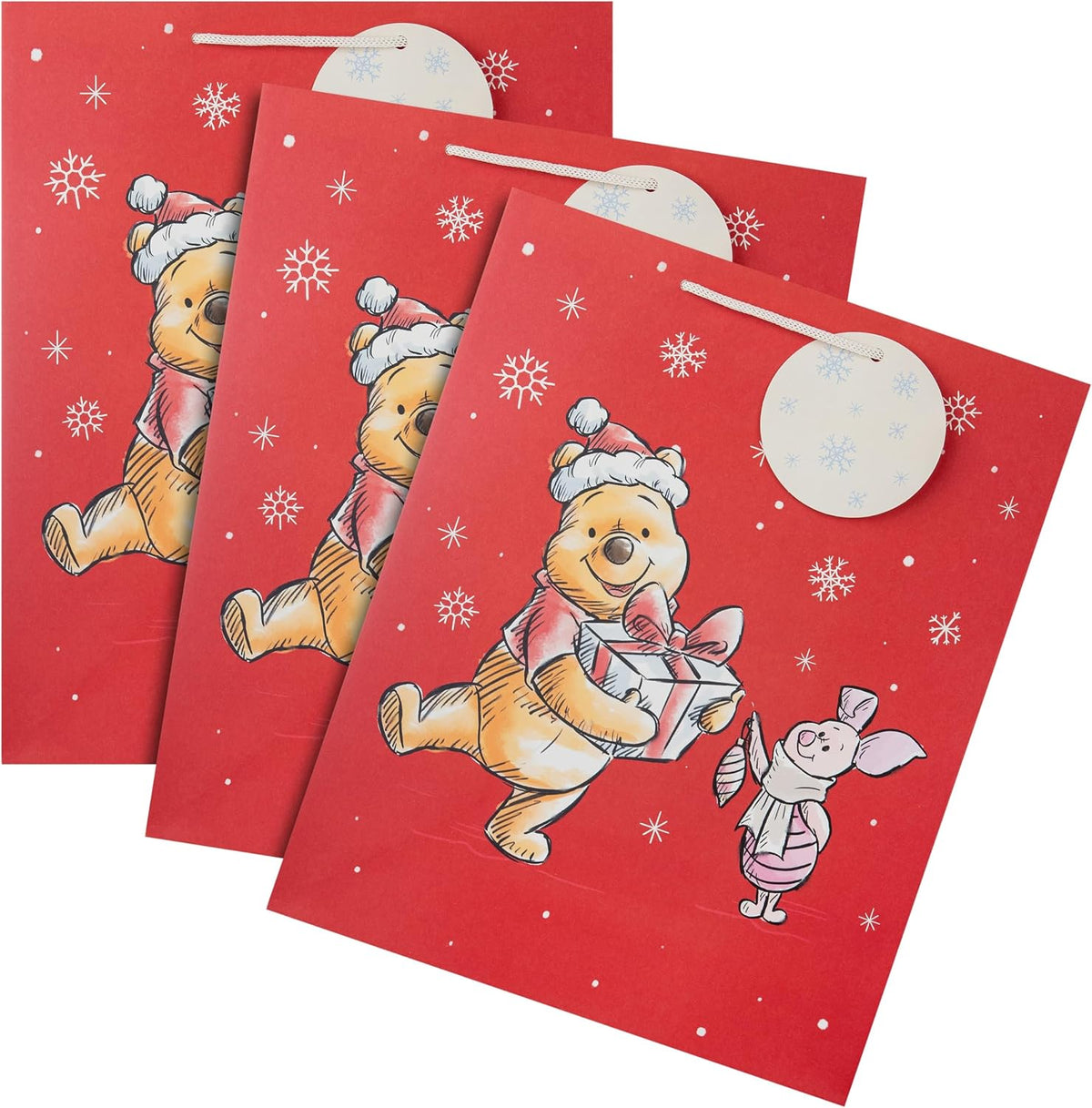 Disney Winnie the Pooh Pack Of 3 Christmas Large Gift Bag