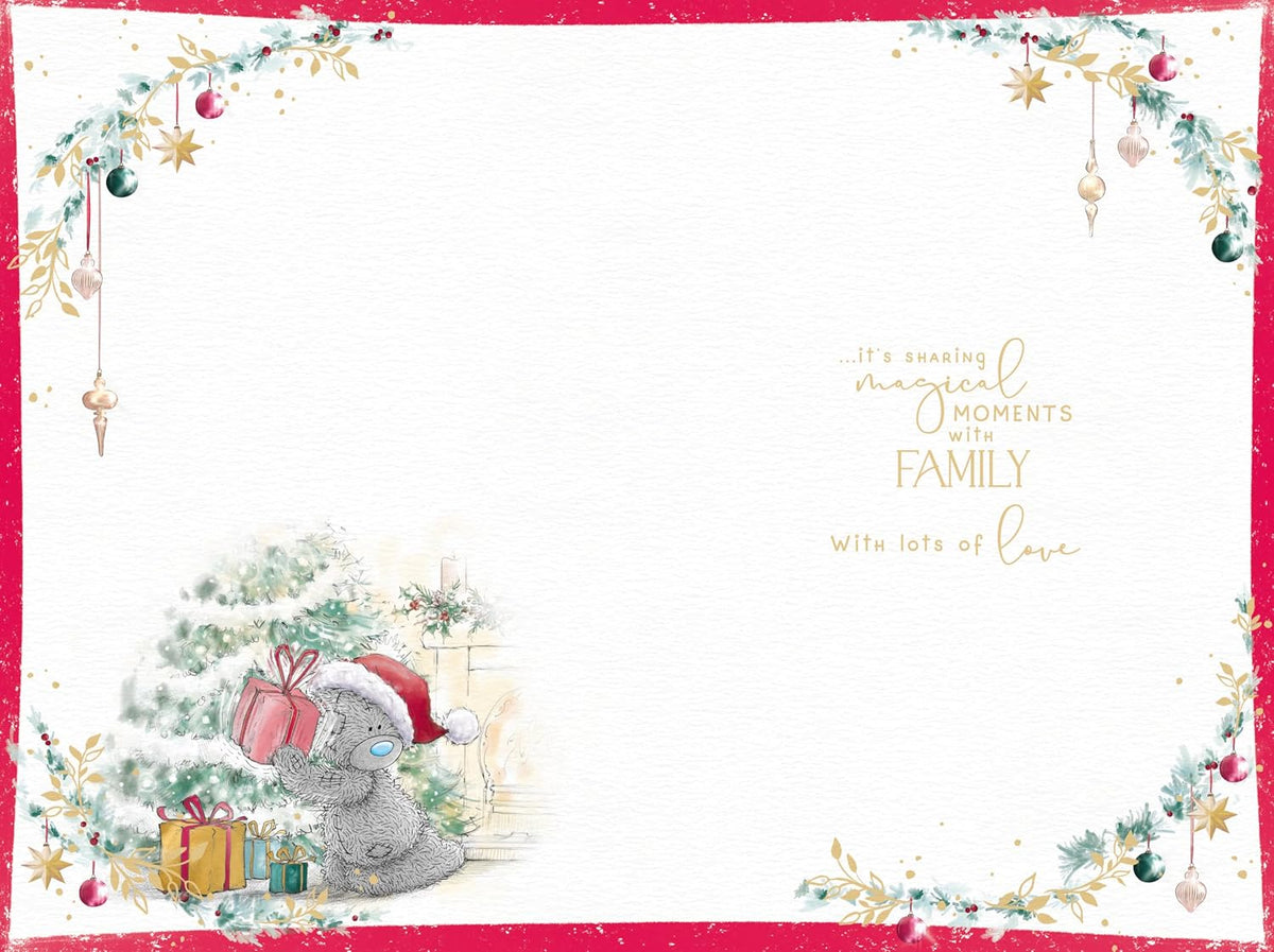 Bear Opening Present Lovely Daughter Christmas Card