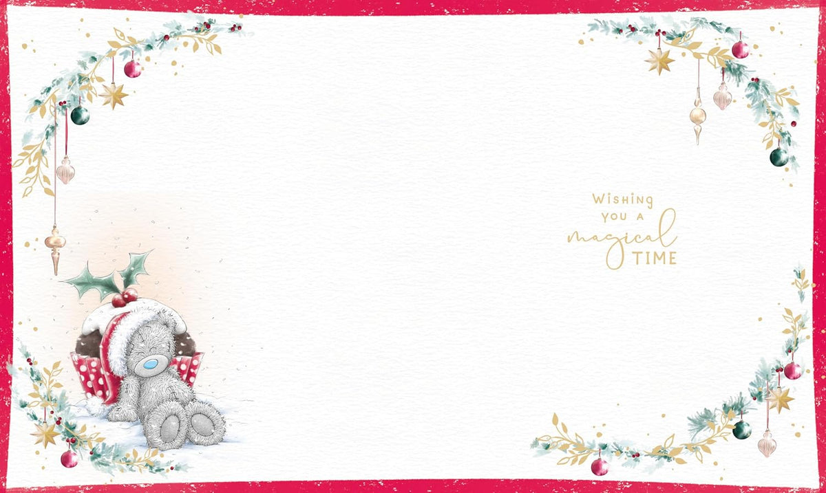 Bear In Pudding Outfit Lovely Niece Christmas Card