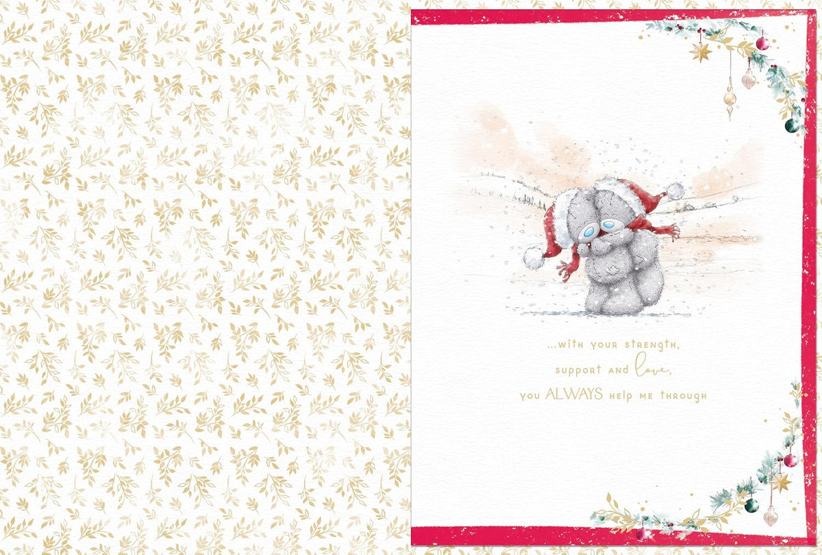Bears Sit Snuggled Together In The Snow Wonderful Husband Luxury Boxed Christmas Card