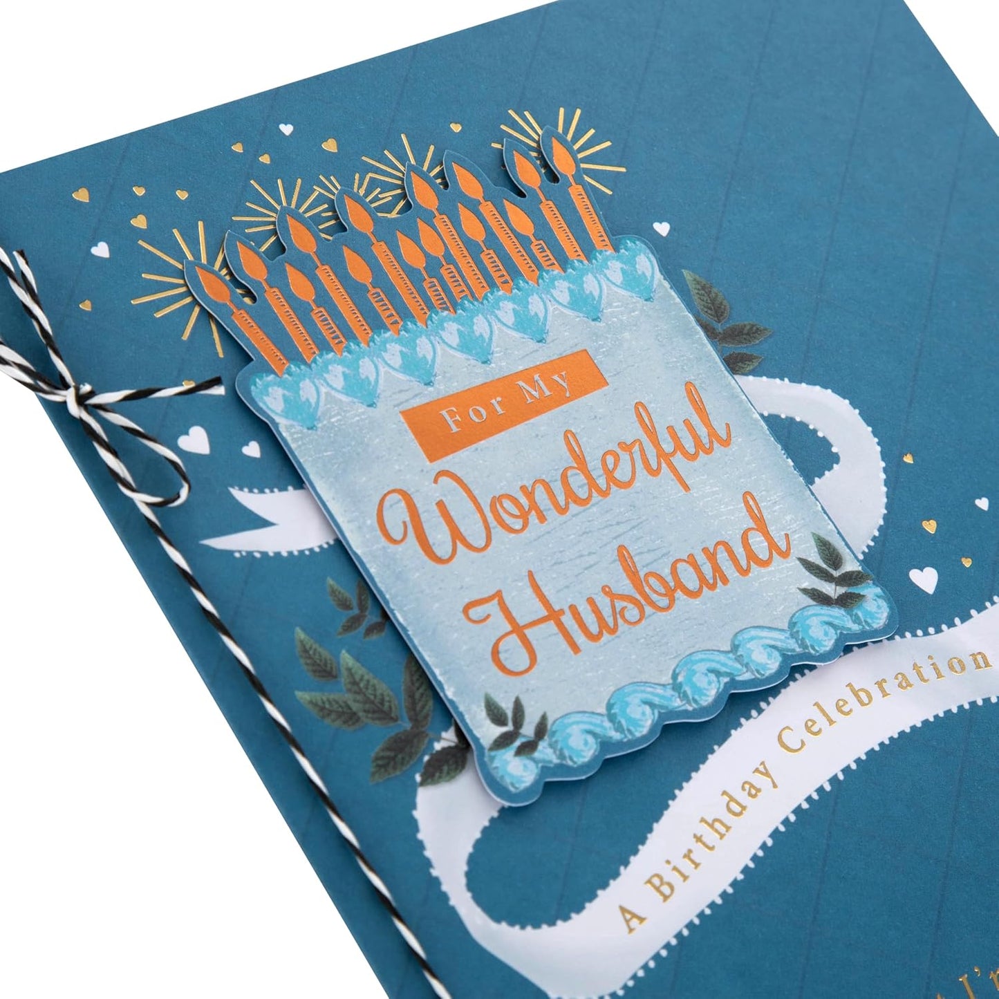3D Effect Cake Design Husband Birthday Card