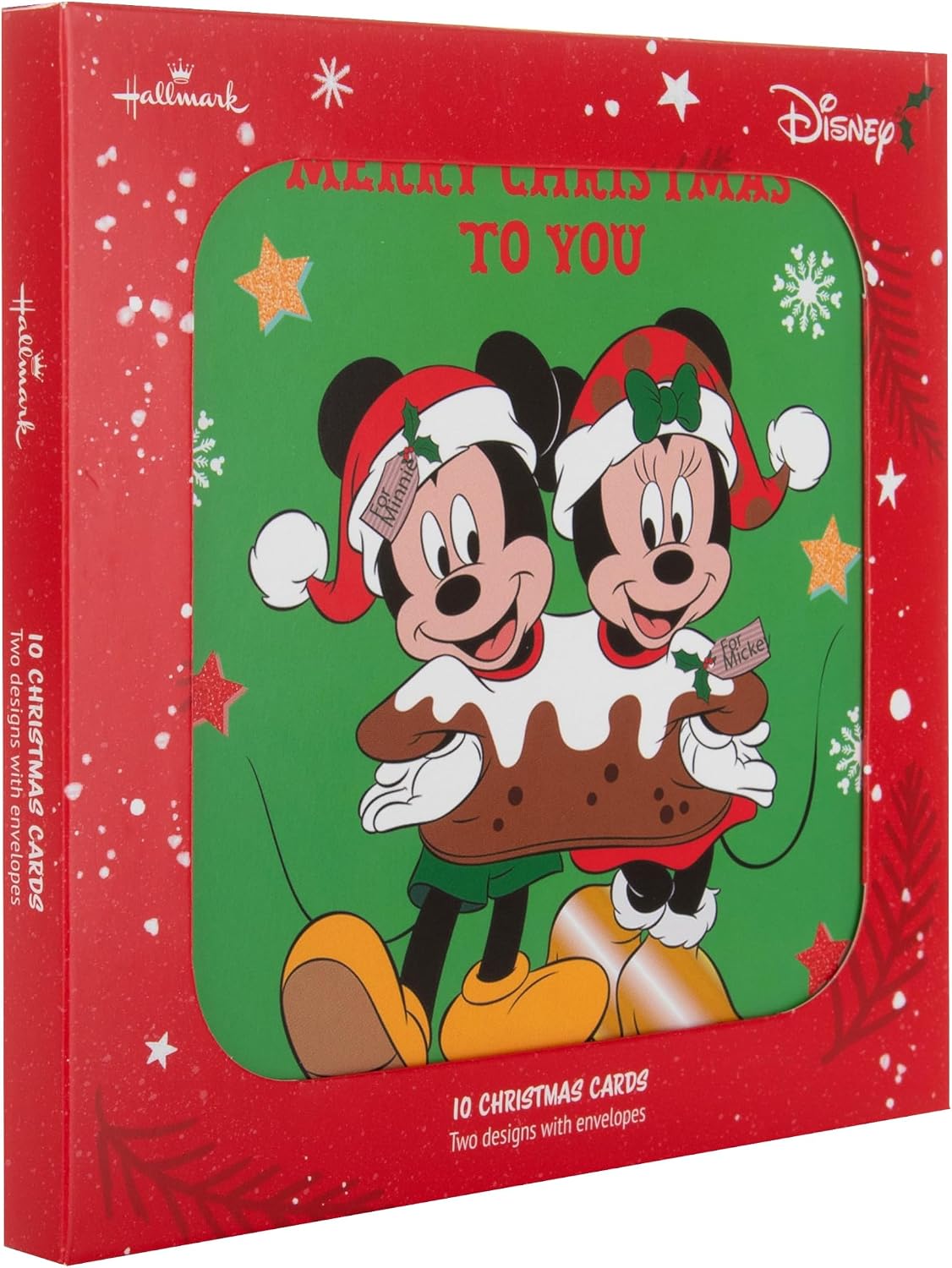 Disney Character Pack of 10 in 2 Fun Designs Christmas Cards